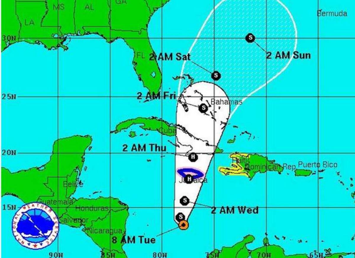 Gráfica tomada del CIOH sobre la dirección de los vientos de la tormenta tropical Sandy CIOH