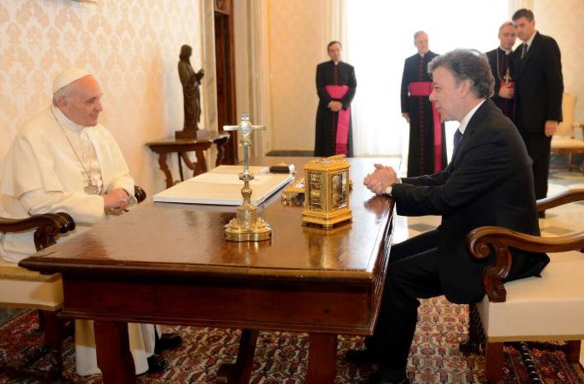 Audiencia privada Juan Manuel Santos con el Papa Francisco. Prensa Presidencia