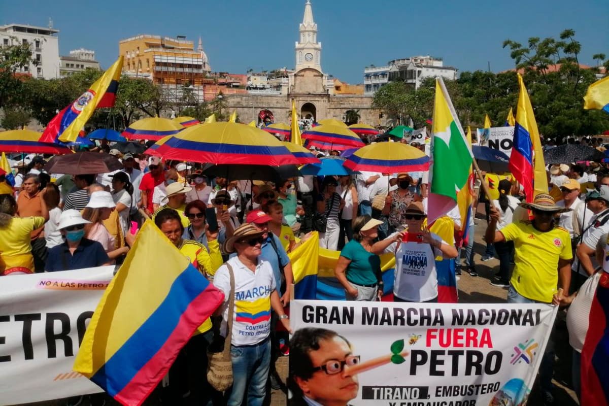 En vivo: Así avanza en Cartagena el plantón contra reformas de Petro