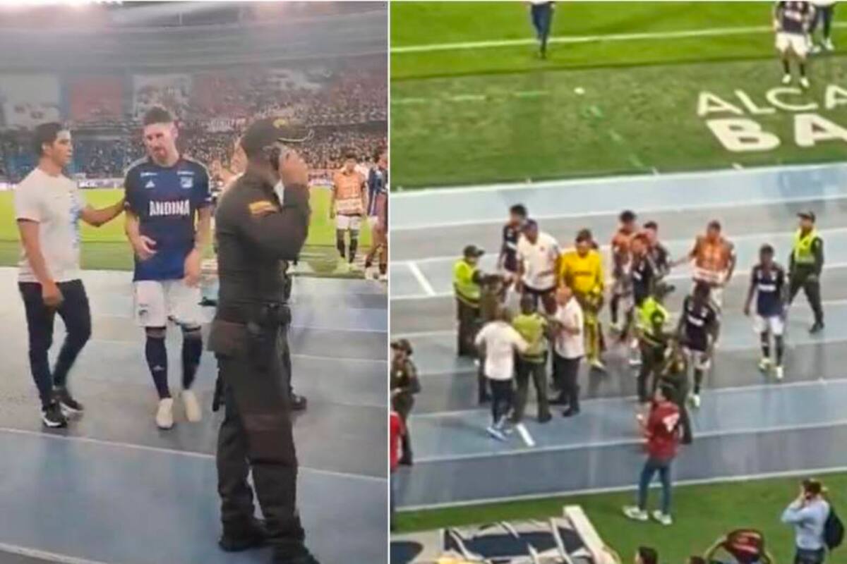 Video: Junior vs. Millonarios terminó en altercado; la Policía intervino