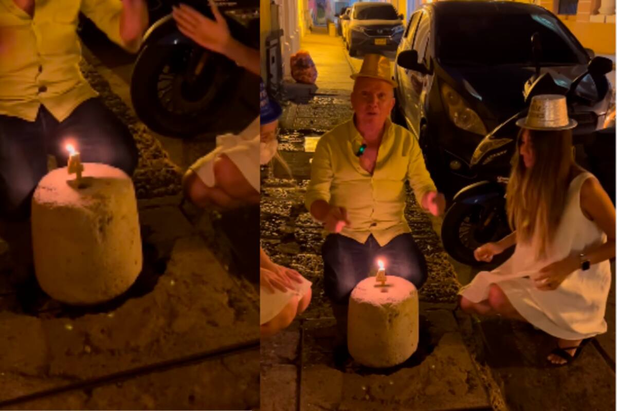 Video: con gorros y vela, así celebran el cumpleaños de un hueco en Cartagena