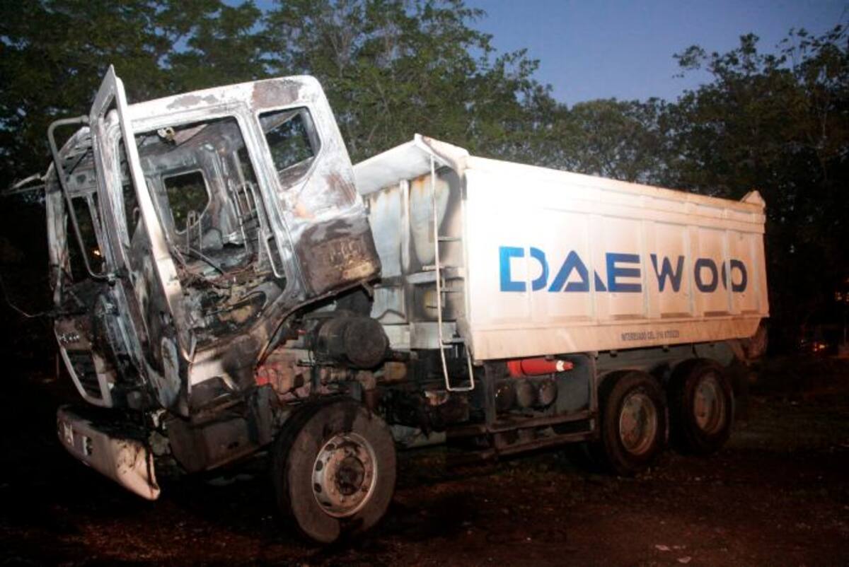 La volqueta es de placa SZP057 de Funza. NAYIB GAVIRIA AMADOR - EL UNIVERSAL