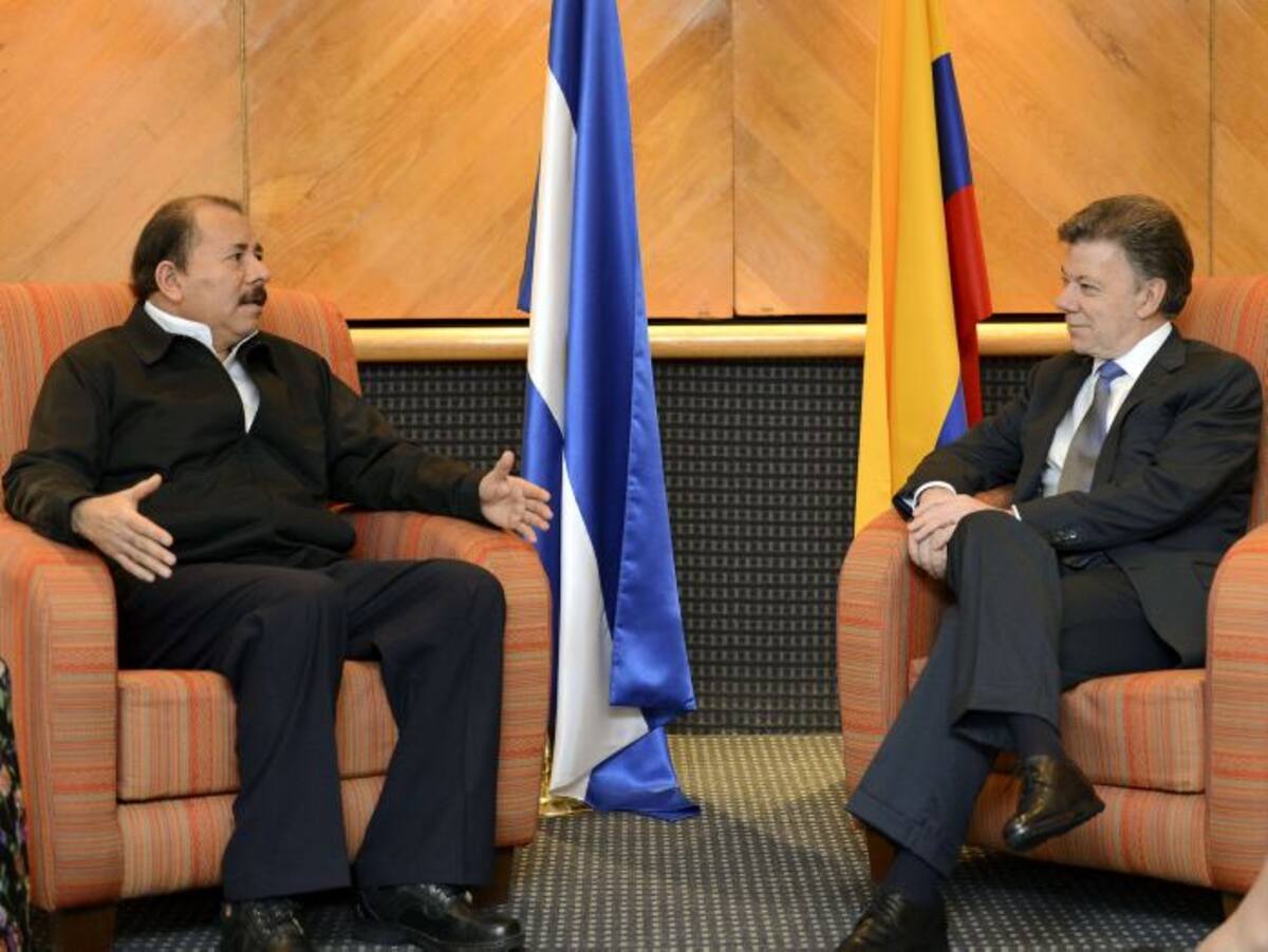 Mandatarios de Colombia, Juan Manuel Santos y Nicaragua, Daniel Ortega. COLPRENSA