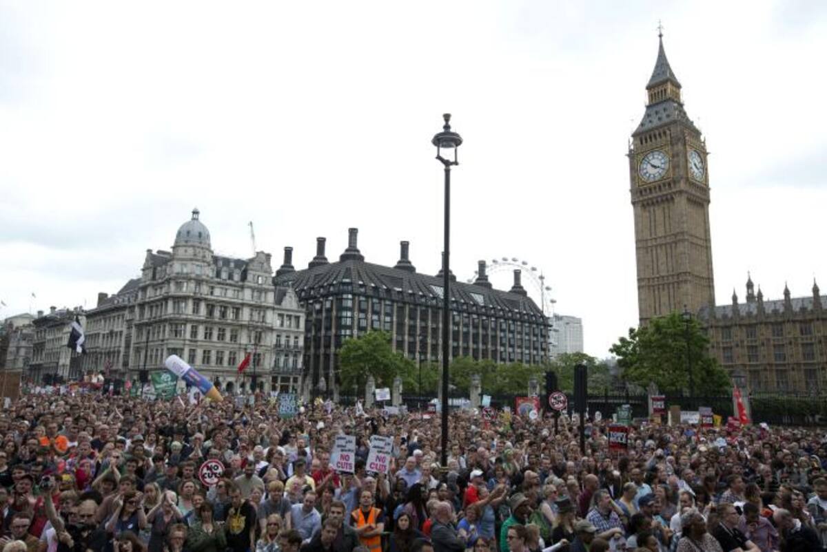 Protesta en Londres contra la austeridad. AFP JUSTIN TALLIS