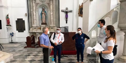 Vigilan protocolos de bioseguridad en iglesias y templos de Santa Marta
