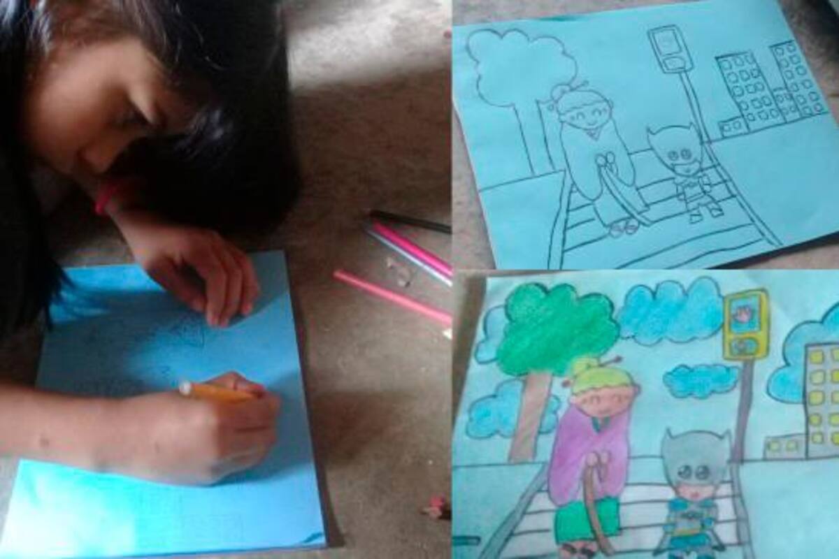 La niña que compró un computador para estudiar tras vender dibujos