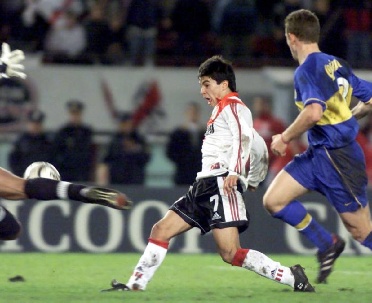 Javier Saviola con la camiseta de River Plate. AP