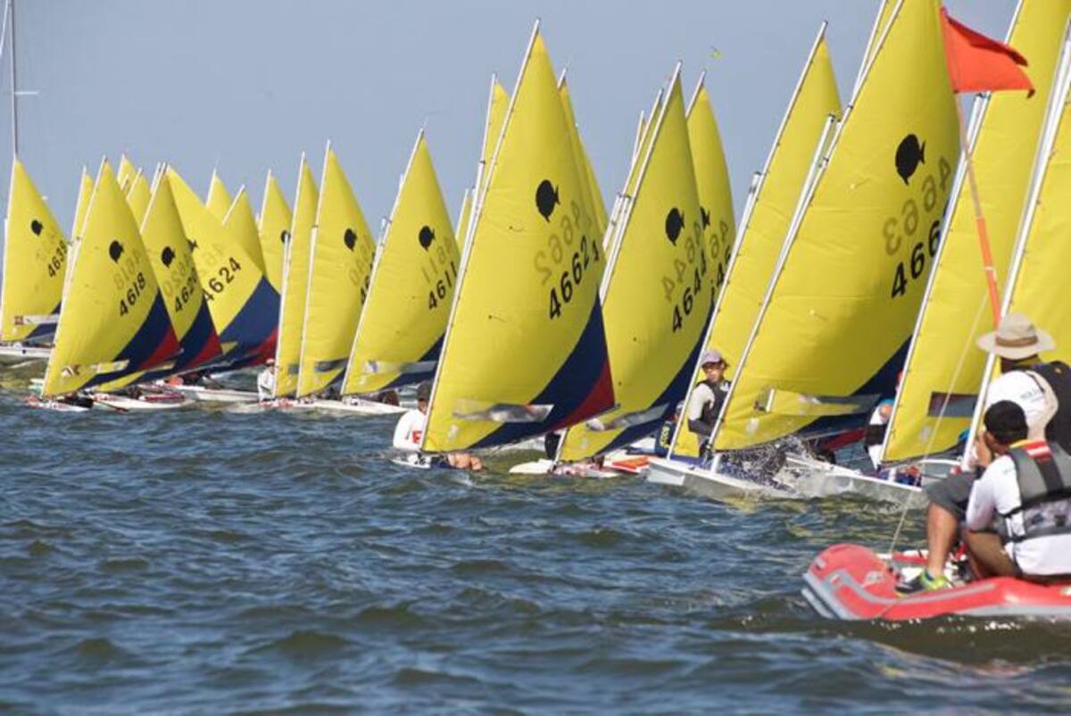 Se completaron ayer nueve regatas en el Mundial de Sunfish. Cortesía