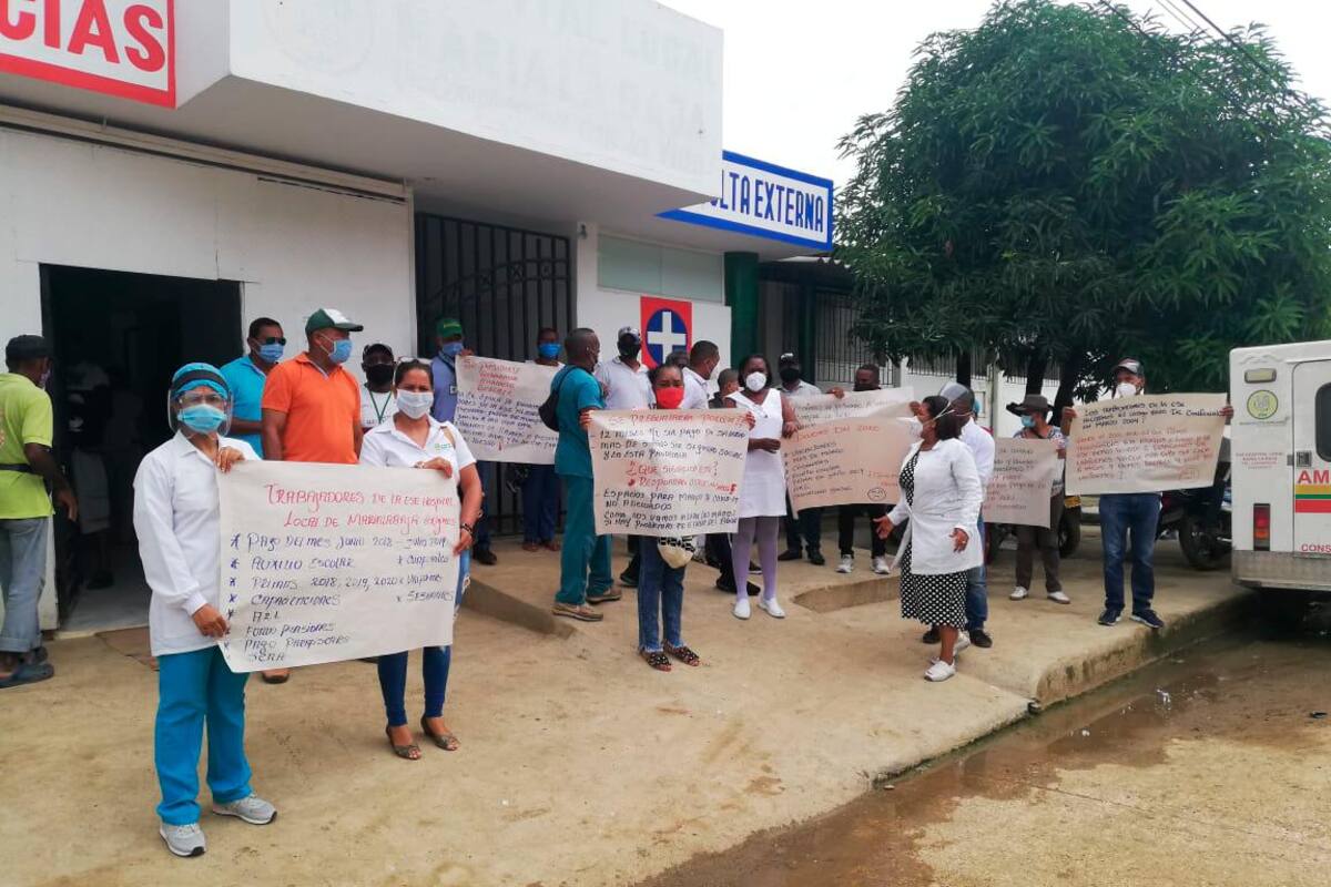 Trabajadores de la salud protestaron en Marialabaja