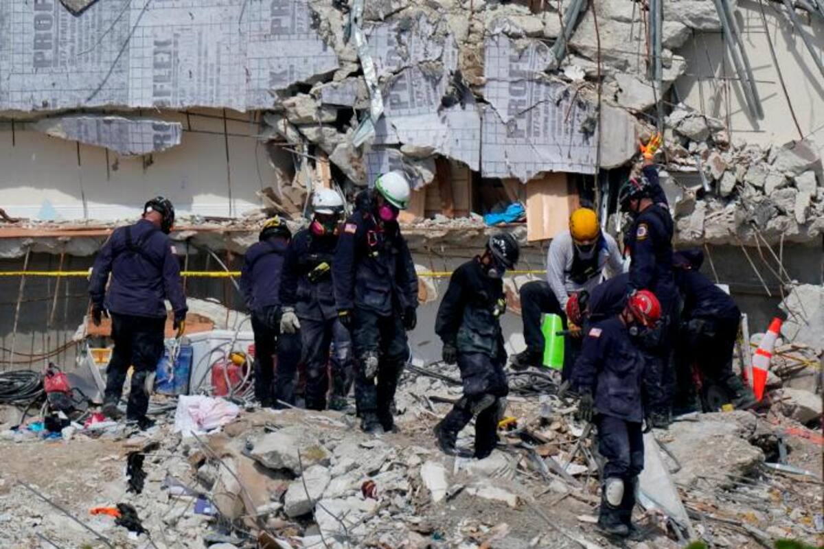 Reportan 6 casos de COVID en bomberos que trabajan en el derrumbe de Miami