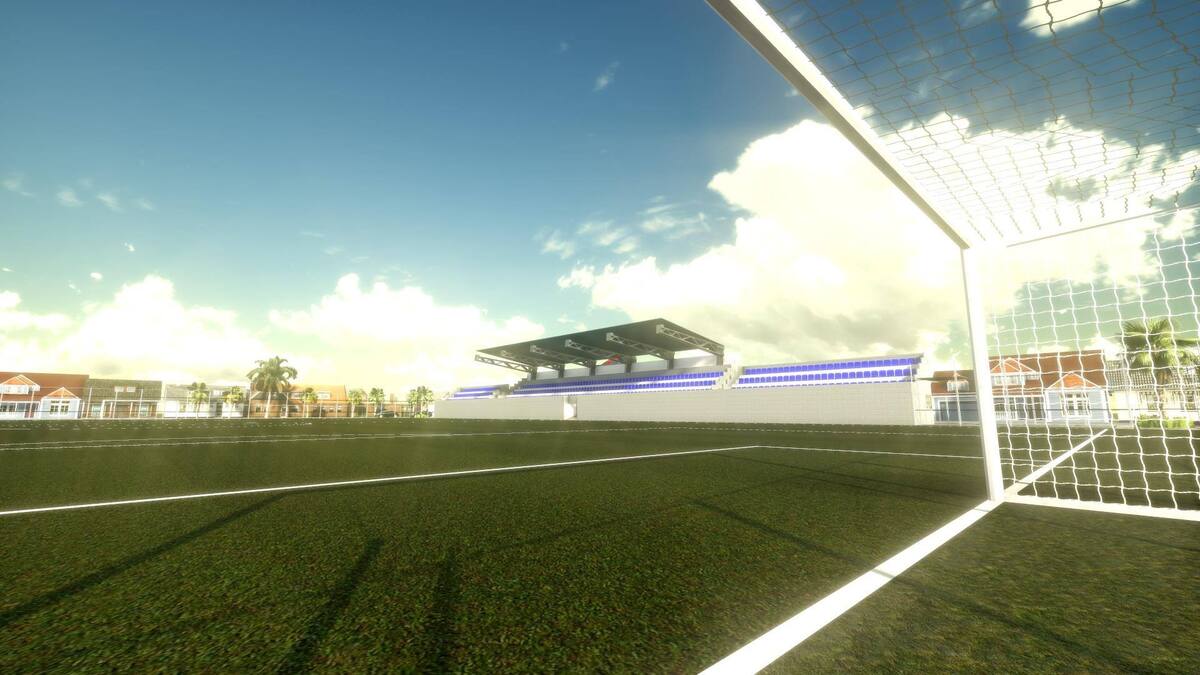 Así quedará el estadio de fútbol de Cereté, el cual contará con todas las comodidades que exige un escenario de su tipo. En él se invertirán 1.491 millones de pesos, aseguró el Alcalde.