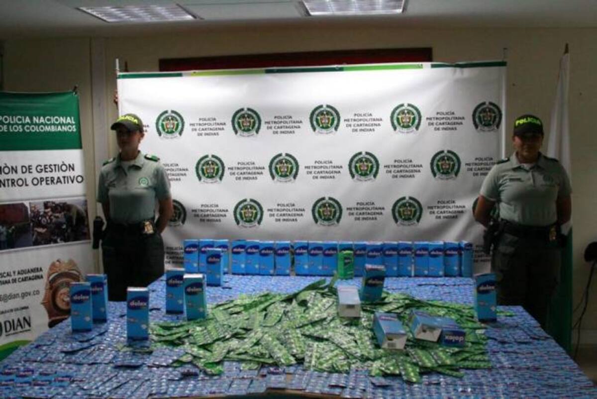 La Policía Metropolitana de Cartagena decomisa 25 mil pastillas de Dolex falsificadas. Cortesía