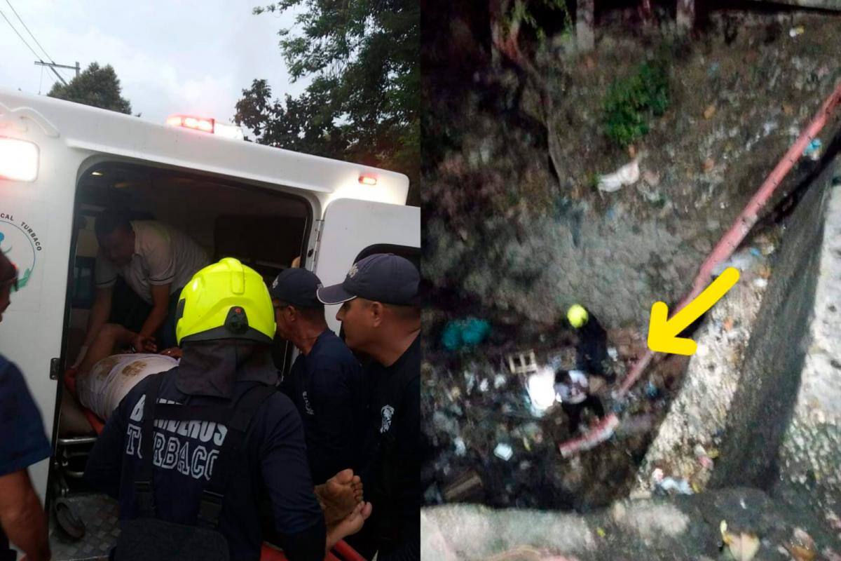 Fotos: Angustioso rescate de mujer que cayó a profundo hueco en Turbaco