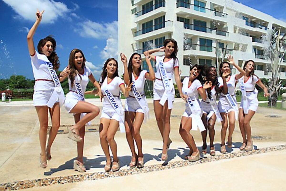 Señorita Antioquia, Olivia Aristizábal; Señorita Arauca, Valentina Díaz Mantilla; Señorita Bolívar, Rossana Fortich; Señorita Caquetá, Lizeth Mendieta; Señorita Cartagena, Laura Cantillo; Señorita Cesar, María Laura Quintero; Señorita Chocó, Jéssica Paola Montoya; Señorita Norte de Santander, Mayra Alejandra Osorio Chávez y Señorita Sucre, Helena Sofía Fadul Bolaños. Fotos Maruja Parra / El Universal.