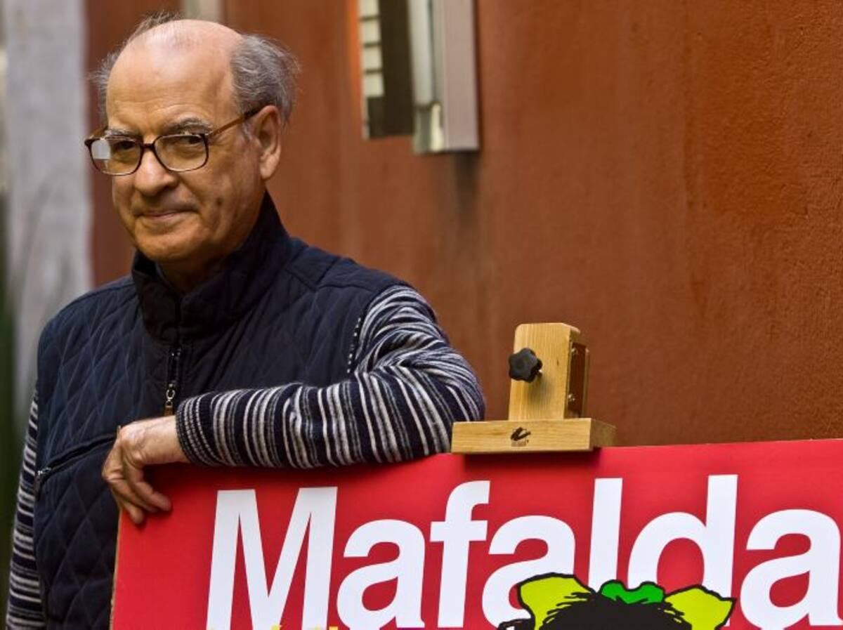 Filipetti destacó que a través del personaje de Mafalda Quino no ha cesado de "expresar verdades, entre ellas la necesidad absoluta de la libertad, el respeto de la libertad, el ejercicio permanente de la libertad frente a todas las dictaduras, frente a las órdenes impuestas, a las negaciones del libre albedrío". AFP Ronaldo Schemidt