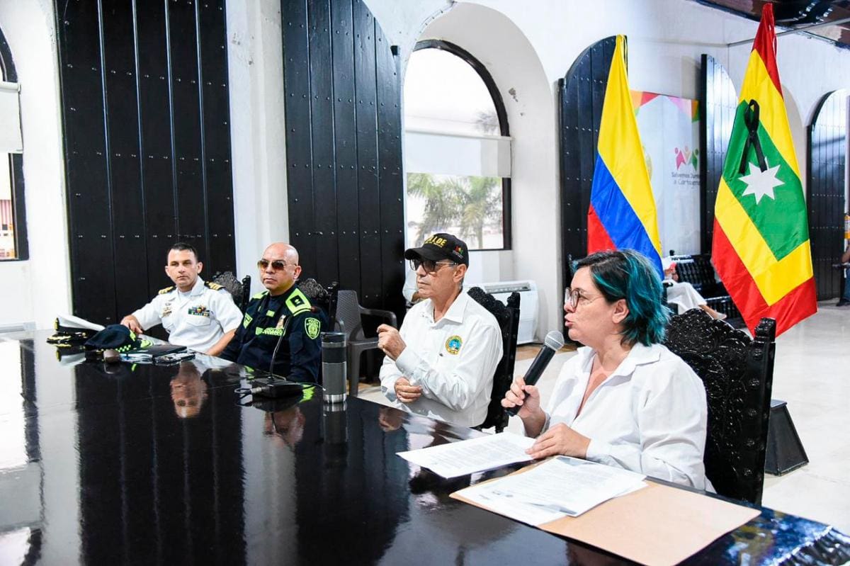El alcalde de Cartagena, William Dau, durante el Consejo Distrital de Seguridad y Convivencia en la noche del viernes 4 de noviembre. //Cortesía