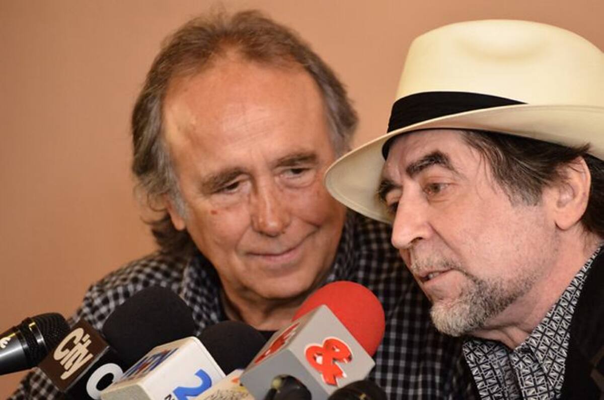 Rueda de prensa de Joan Manuel Serrat y Joaquin Sabina, quienes darán un concierto en Bogotá y otro en Medellín. COLPRENSA