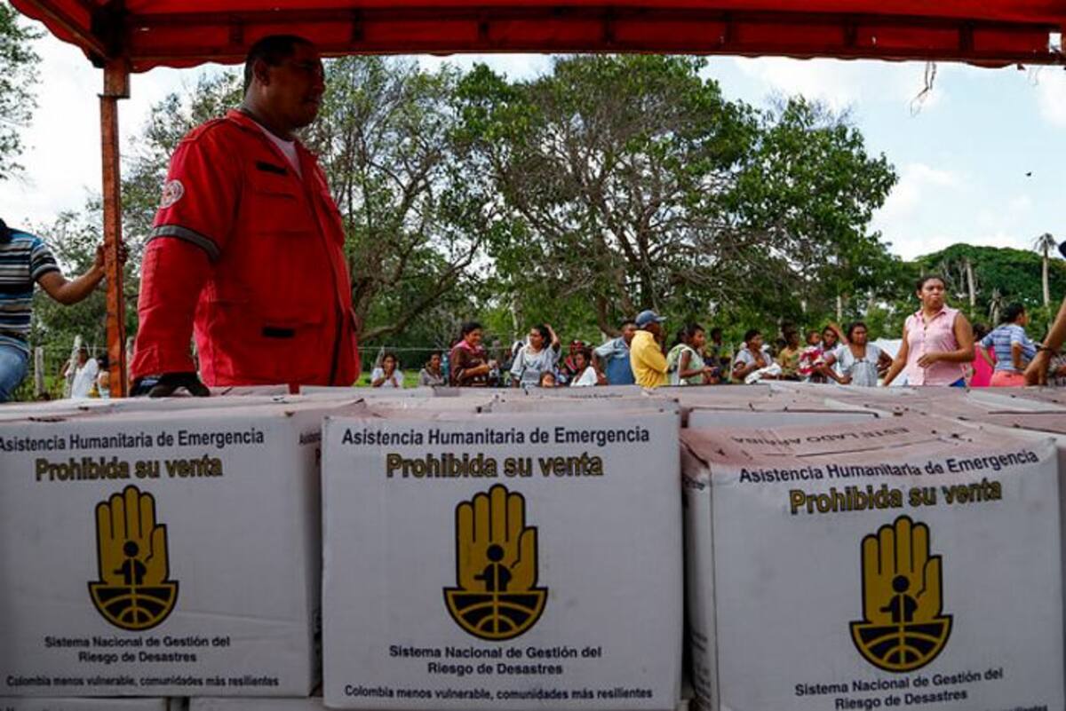 La Unidad Nacional para la Gestión del Riesgo de Desastres entregó ayudas humanitarias. COLPRENSA