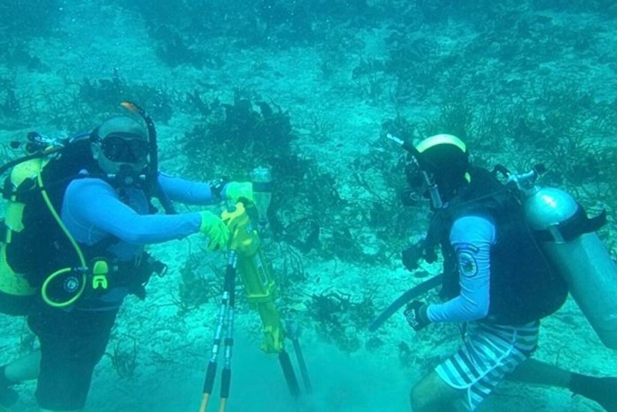 El sistema de anclado de las boyas es un método poco invasivo ya que luego de la penetración del ancla solo es visible una argolla metálica donde se sujetan las boyas. Cortesía/Parques Naturales.