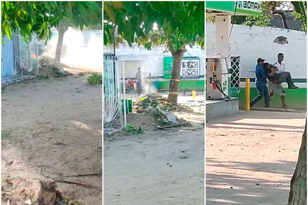 Video: Explosión en bomba de gasolina en Calamar deja un trabajador herido