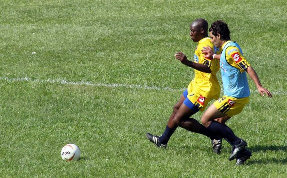 Con el cabello corto en la Selección Colombia.