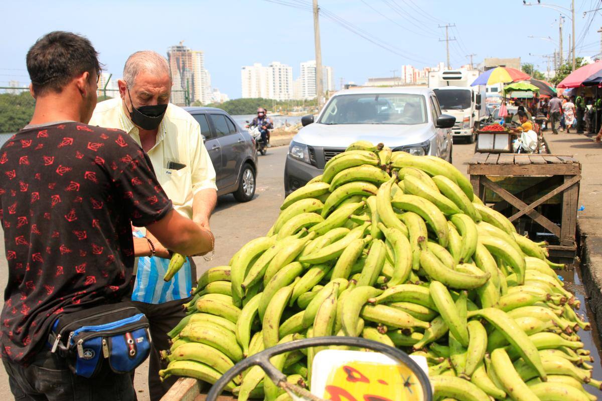 El plátano también registra una variación de precios anual alta: 57,22%.// ARCHIVO