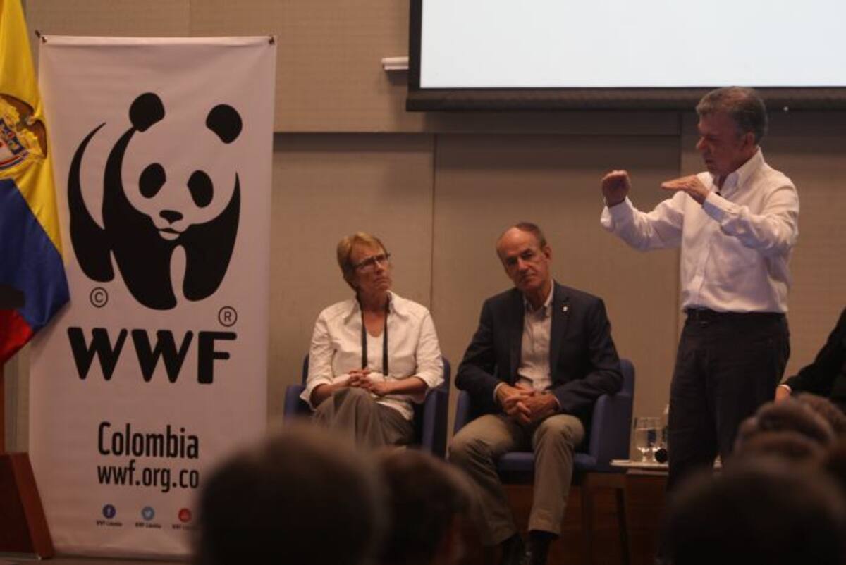 Juan Manuel Santos durante su intervención en la inauguración de la Conferencia Anual del Fondo Mundial para la Naturaleza (WWF). Kailline Giraldo Bejarano