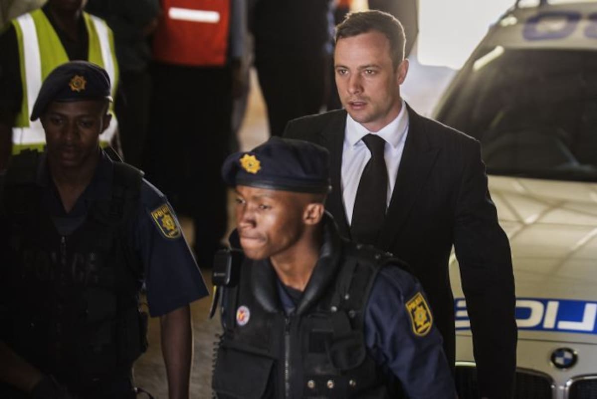 Oscar Pistorius, atleta paralímpico condenado por el asesinato de su novia Reeva Steenkamp. AFP