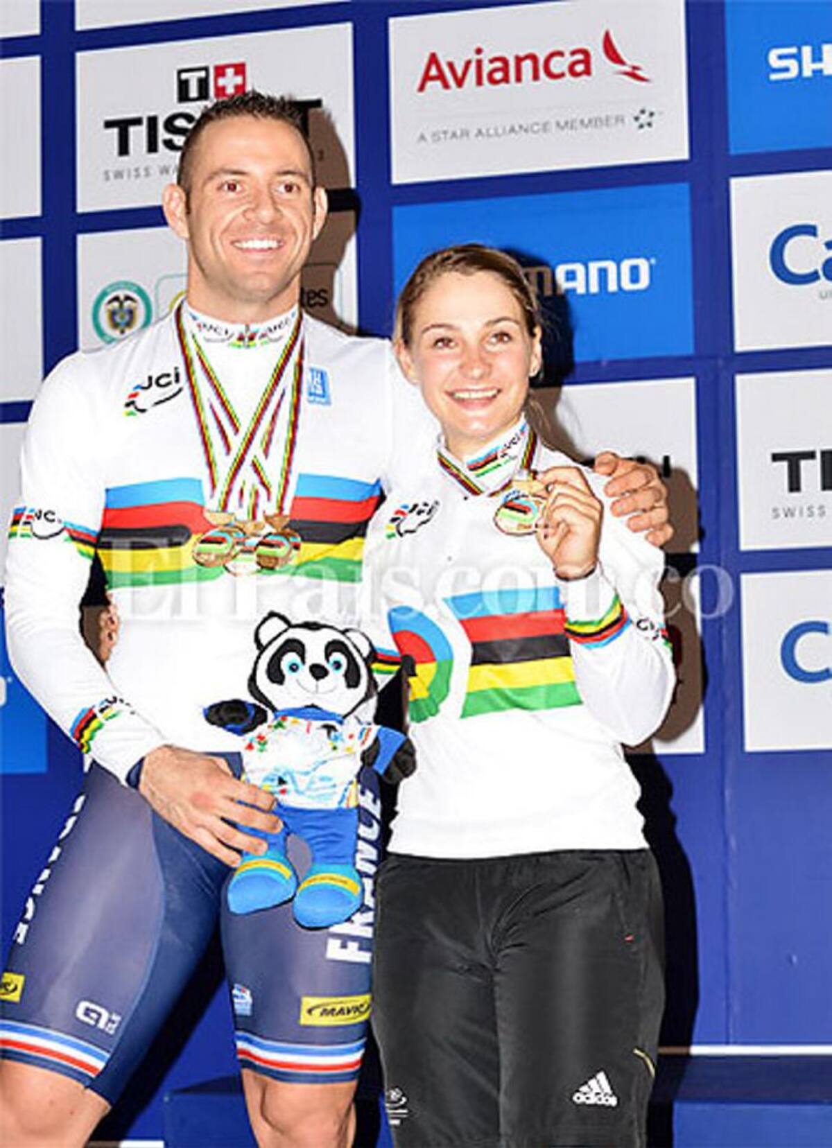 Kristina Vogel y Francois Pervis, la Reina y el Rey del Mundial de Pista Colombia, que terminó séptima en el medallero general, hizo una digna presentación en el Mundial de Pista, logrando Oro y Plata. COLPRENSA