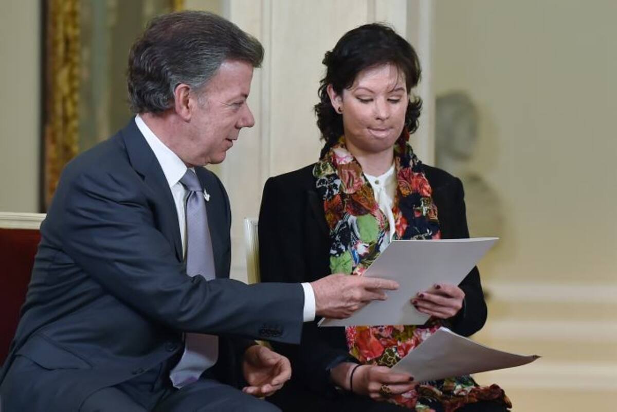 Natalia Ponce se convirtió en una celebridad en Colombia por su coraje y forma de enfrentar sus lesiones. AFP CESAR CARRION