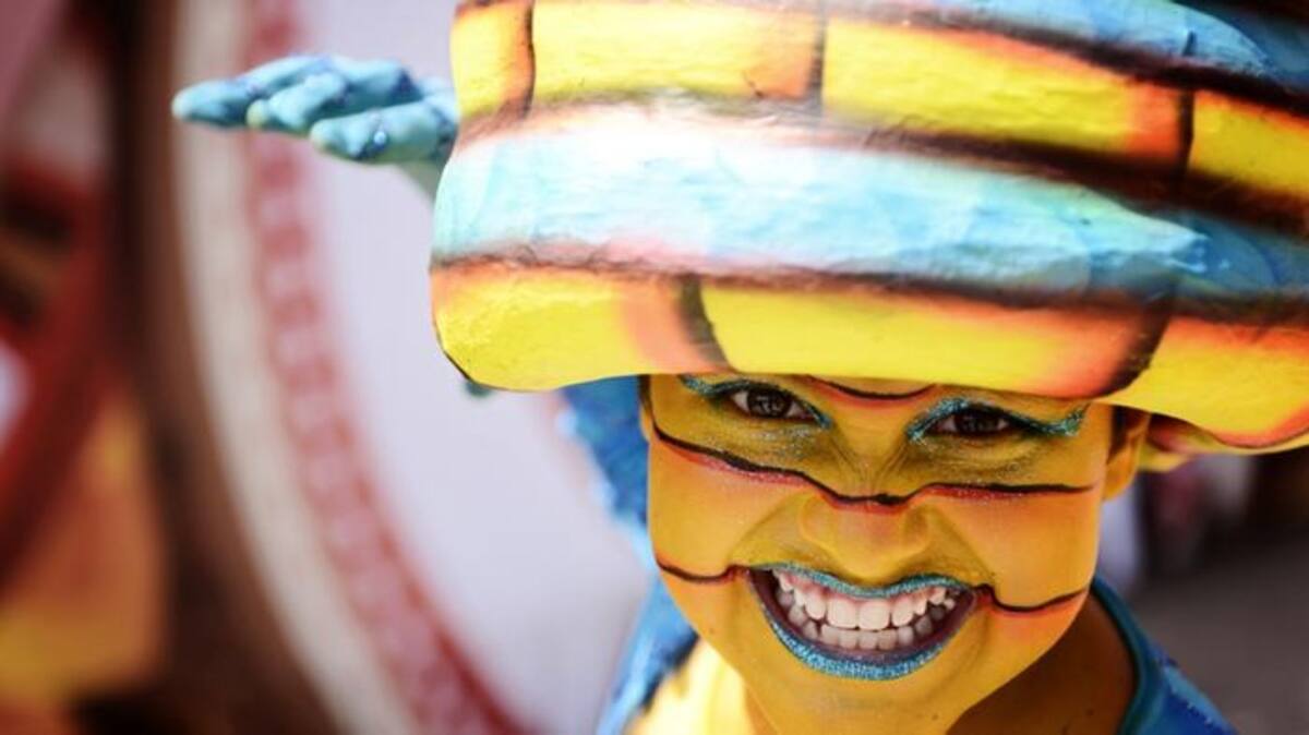 Juan Sebastián Barraza, niño de la comparsa Las Cobras de Cartagena, foto de Santiago Castro Pion, ganó la convocatoria del Carnaval de Barranquilla, para el Calendario 2016. Foto premiada de Santiago Castro Pion.