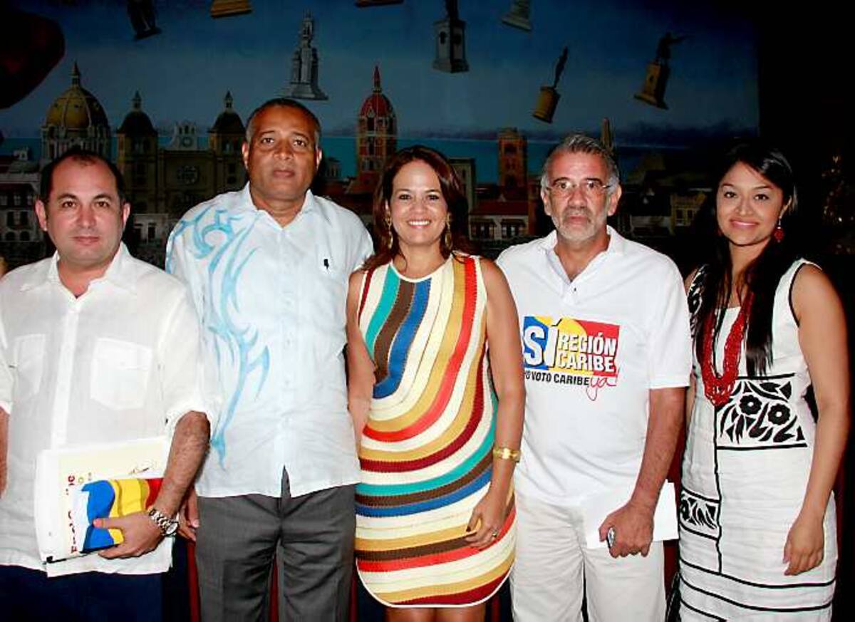 Jorge Barraza, gobernador de Sucre; Jeider Curiel, alcalde de Riohacha, Judith Pinedo, alcaldesa de Cartagena; Eduardo Ve-rano De La Rosa, gobernador del Atlántico y Sonia Muñoz, alcaldesa encargada de Sincelejo. fotos zenia valdelamar/el universal/