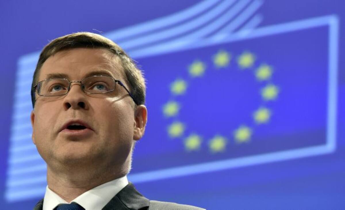Valdis Dombrovskism, vicepresidente de la Comisión Europea. AFP JOHN THYS
