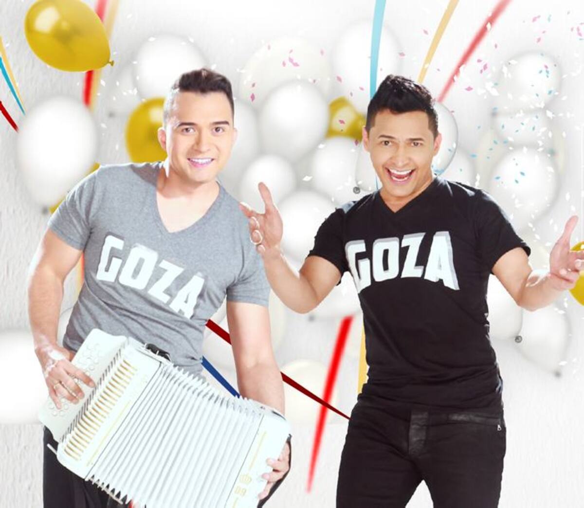 El cantante Jorge Celedón (a la derecha) y su acordeonero Sergio Luis Rodríguez.