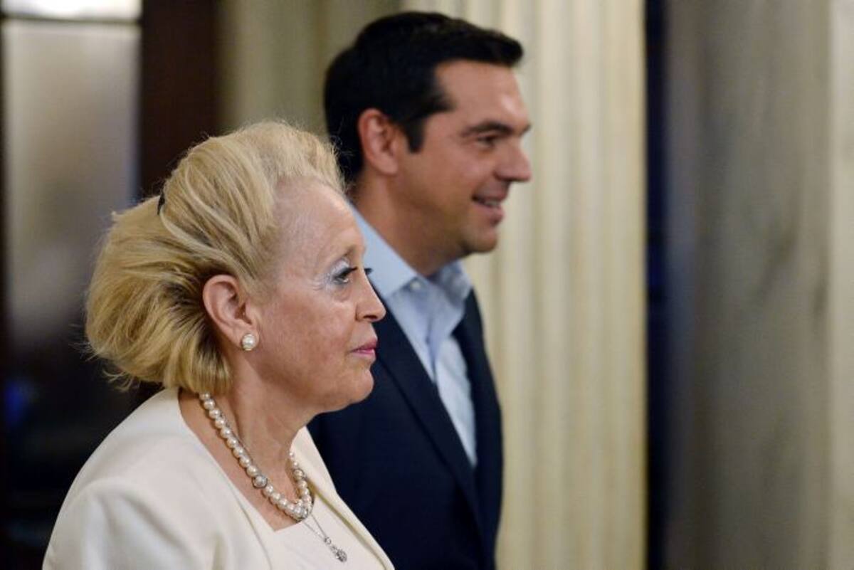 Vassiliki Thanou y Alexis Tsipras. AFP