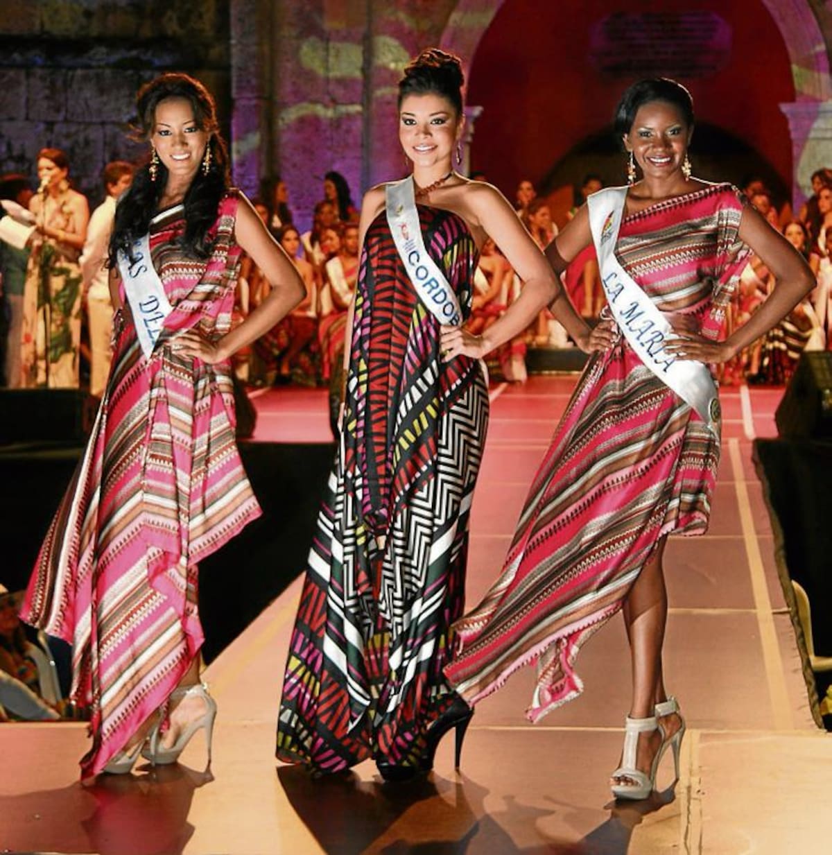 Indira de Arco Rodríguez, de Las Delicias; Lizeth Paola Cuéter, de Córdoba; y María Teresa Pérez, de La María. Dagoberto Cabarcas/El Universal/
