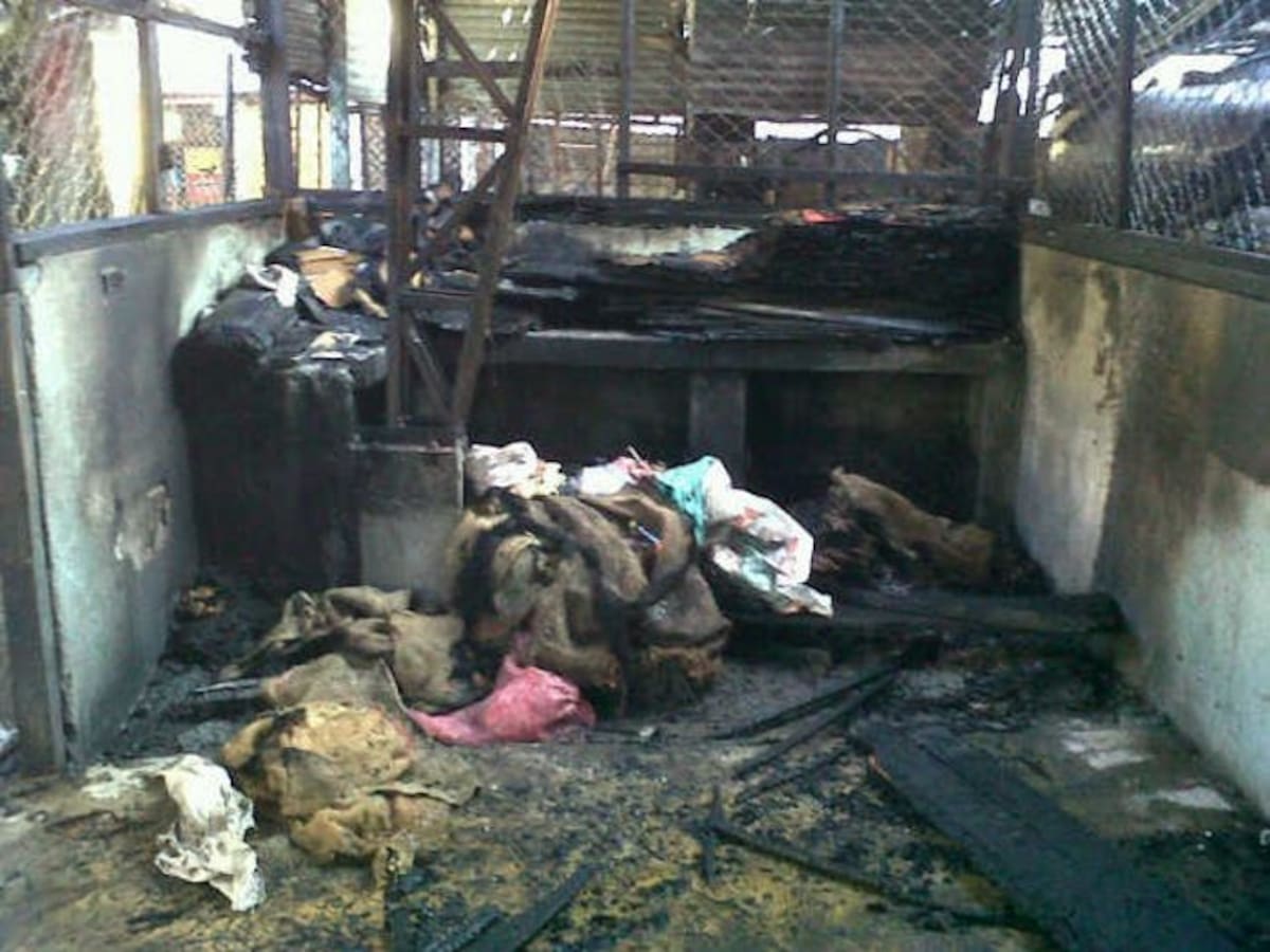 Incendio en mercado de Montería. CORTESÍA