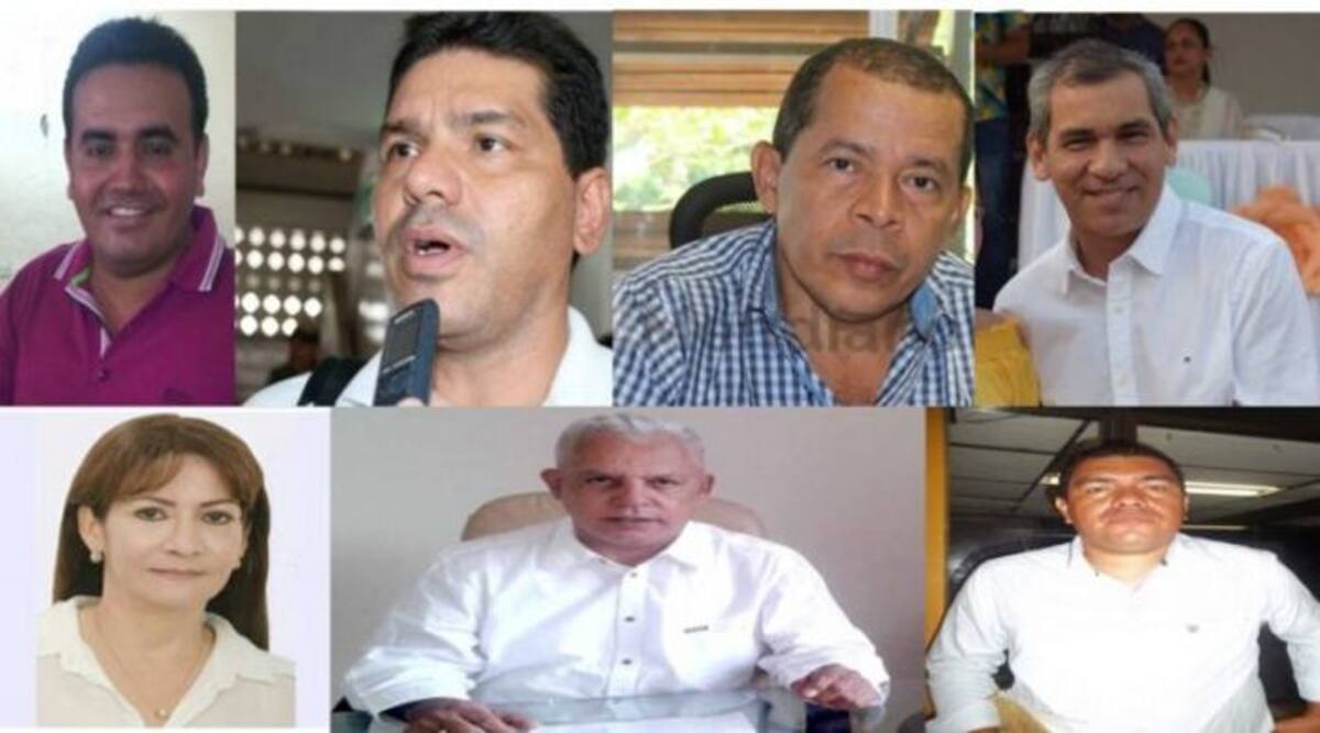 Los siete alcaldes investigados por el Cartel del Bastón. Cortesía