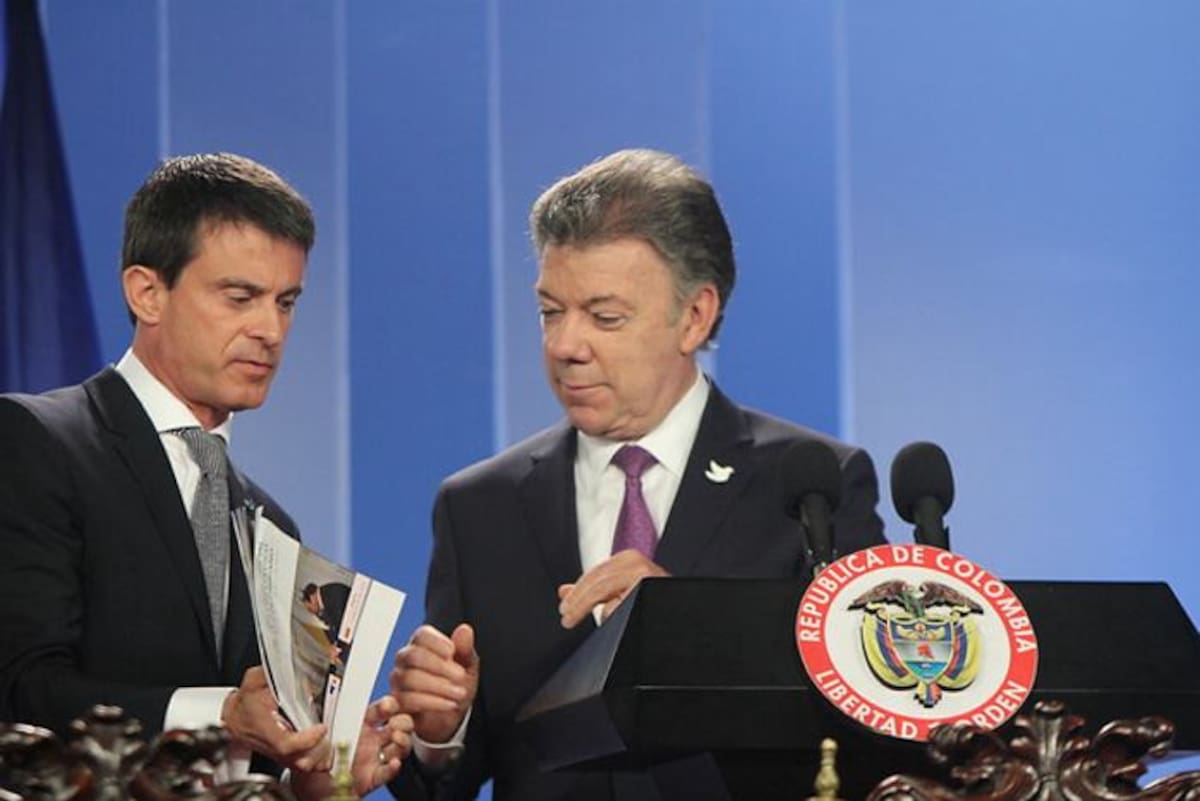 El presidente Juan Manuel Santos se reunió con el Primer Ministro Frances Manuel Valls COLPRENSA