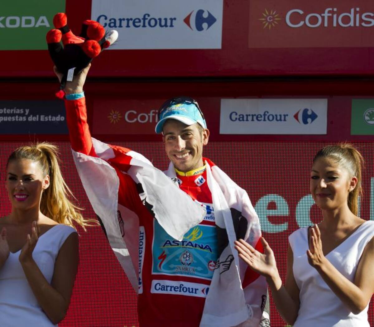 Fabio Aru se coronó campeón de la Vuelta a España. AFP JAIME REINA
