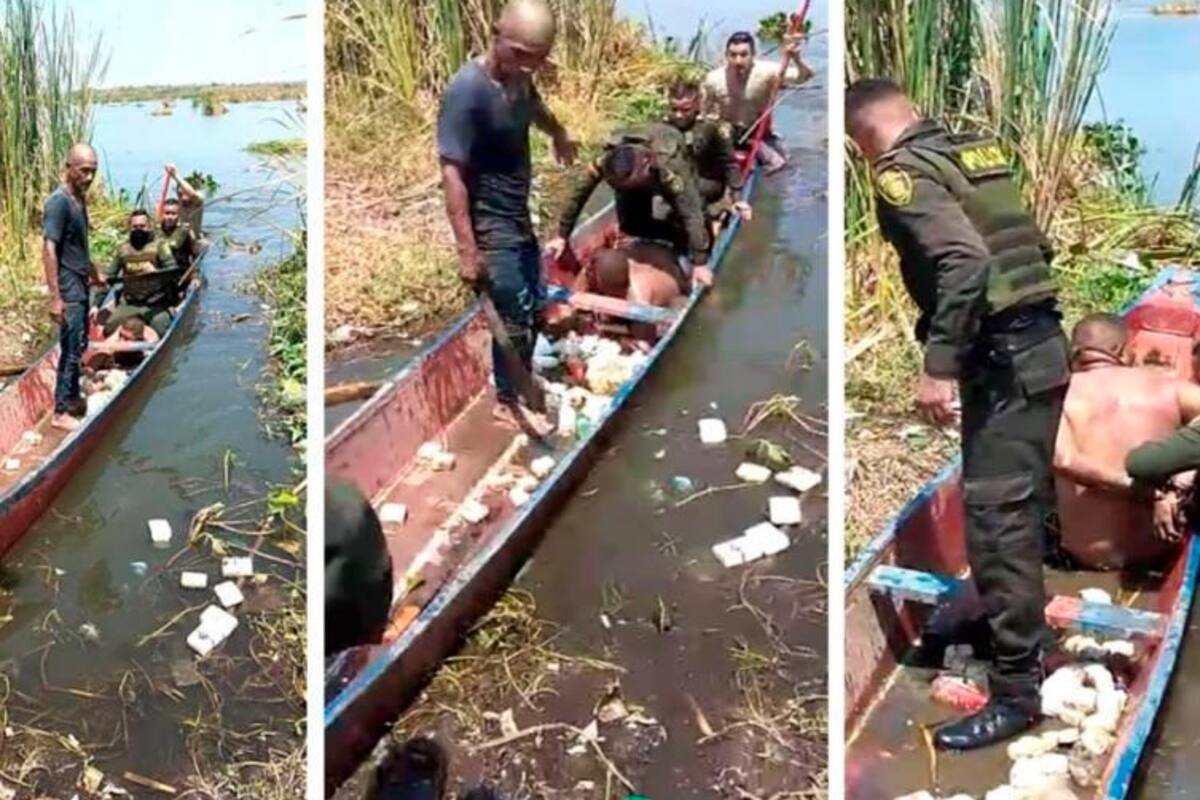¡Pescados! Se lanzaron a ciénaga para escapar y Policía los capturó