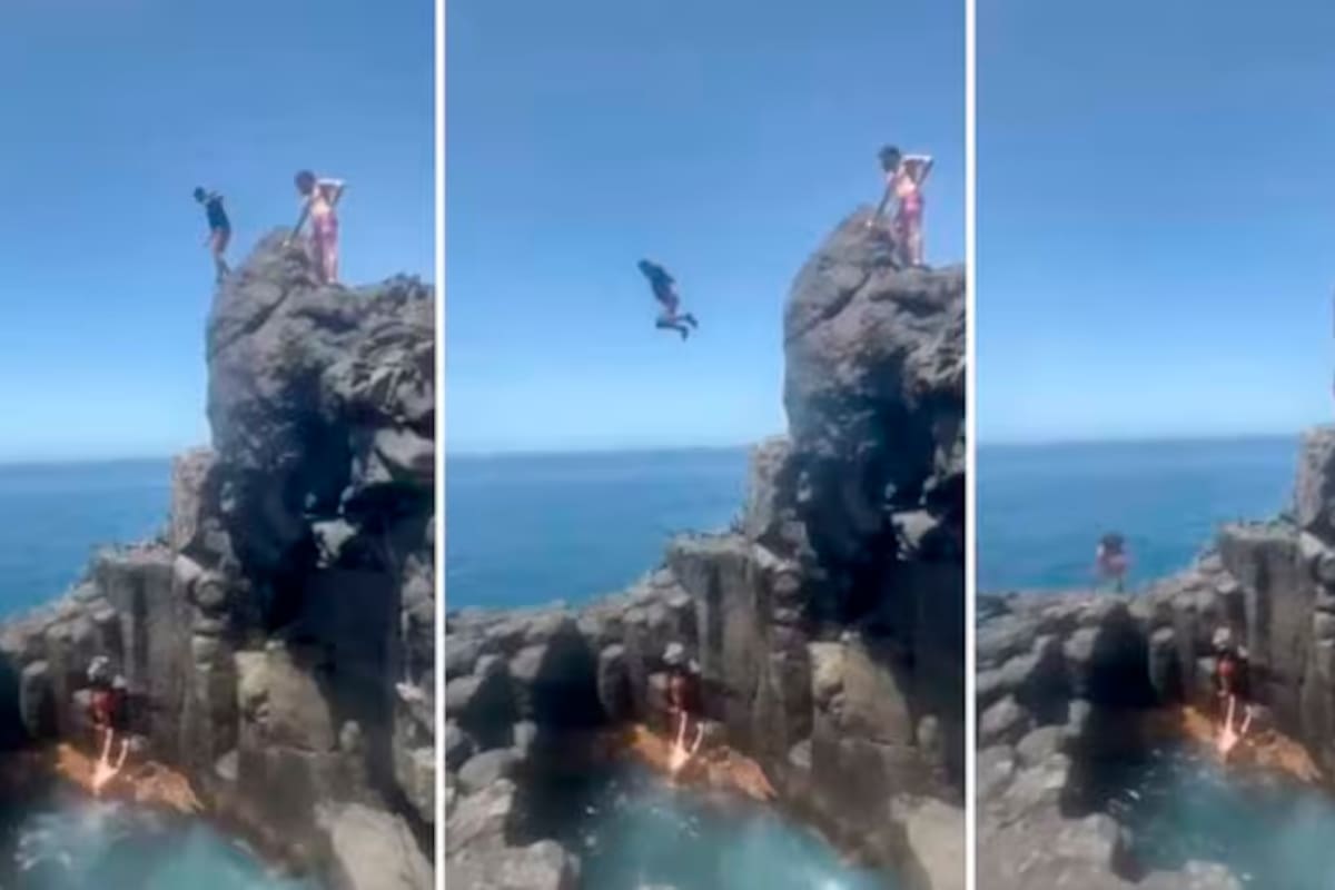 Video: turista se golpea con rocas tras saltar al mar en España