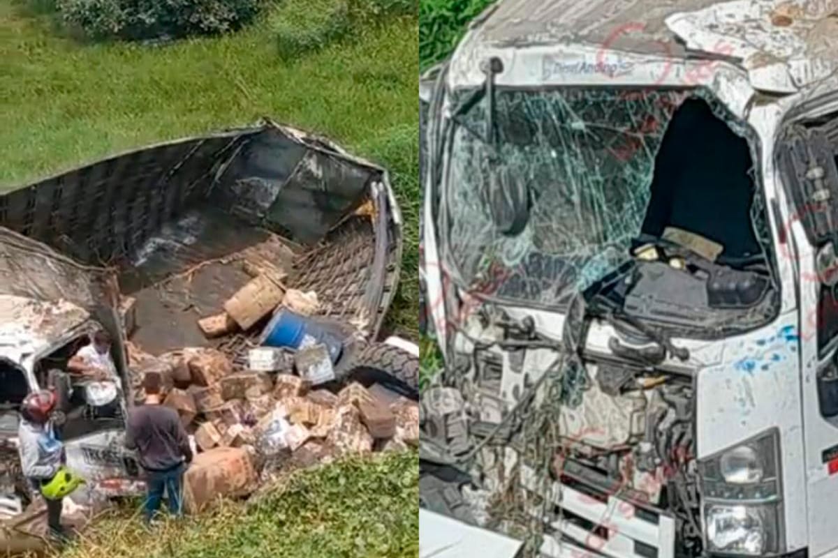 Tractocamión cargado con autopartes se volcó y fue saqueado: 2 heridos