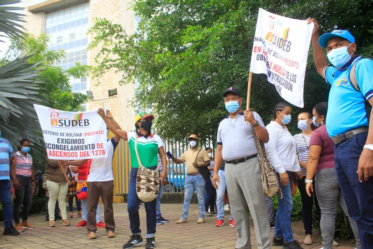Hoy, plantón de educadores en sede de la Gobernación de Bolívar