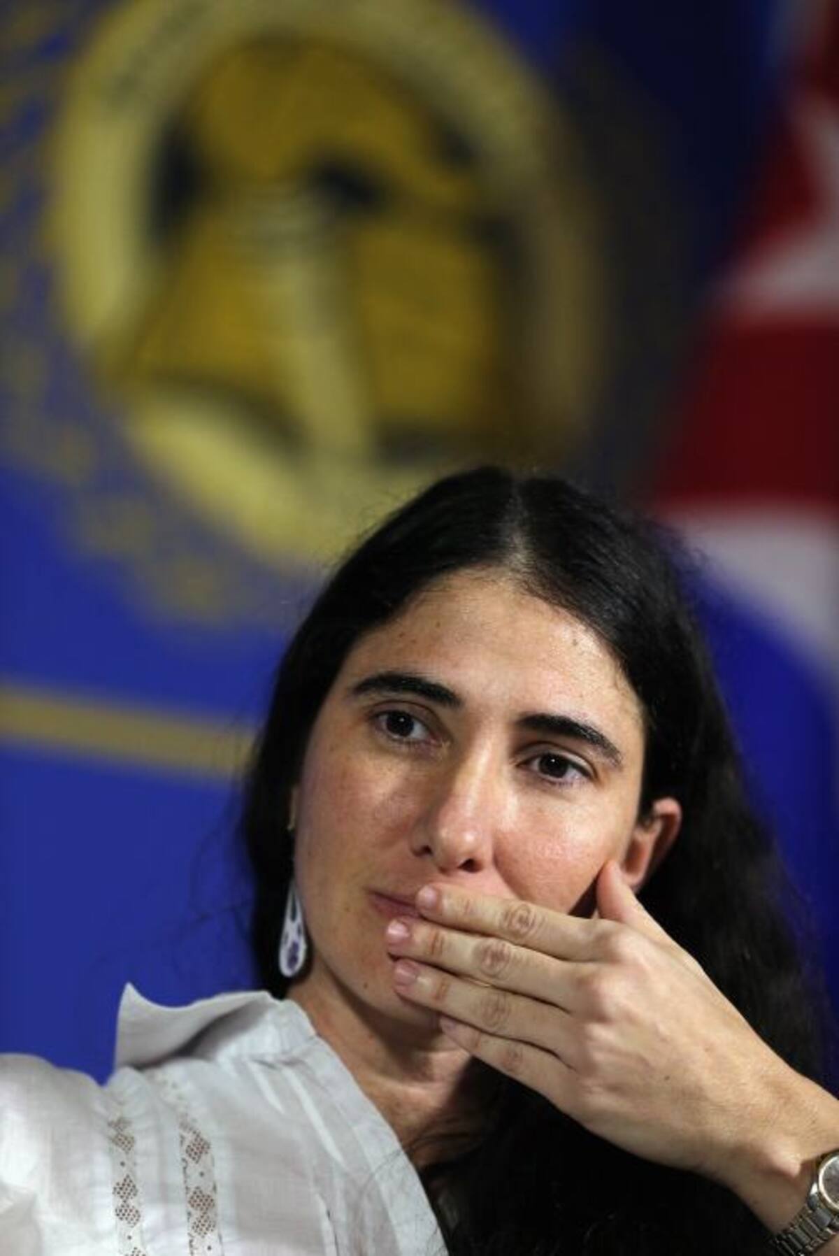 La bloguera se encuentra en una gira internacional después de que le autorizaron salir de Cuba por primera vez en casi una década. AFP JOE RAEDLE