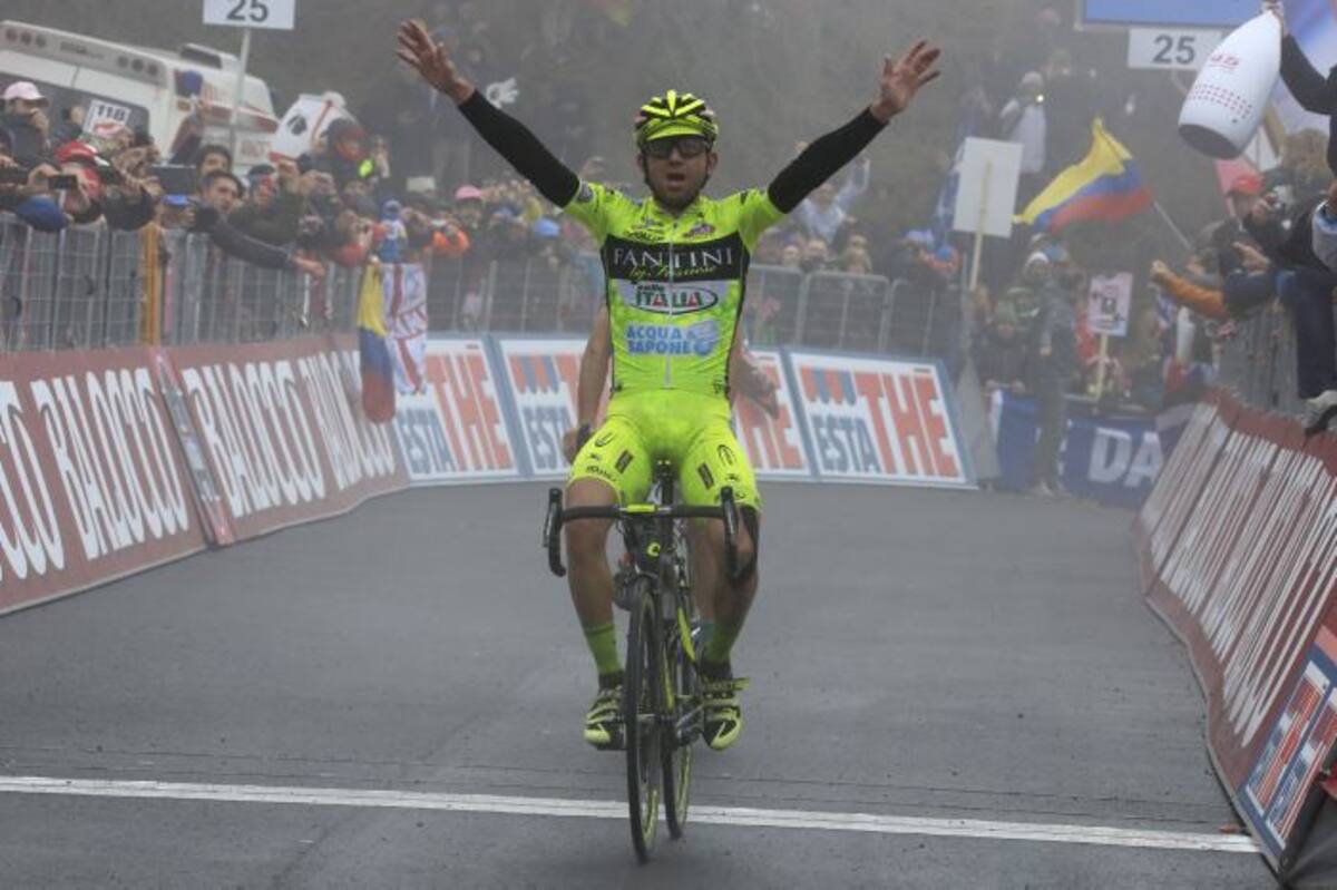 Esta temporada, Santambrogio ha multiplicado los buenos resultados. Fue séptimo en la Tirreno-Adriático y luego segundo en la Vuelta al Trentino, además de ganar el Gran Premio de Larciano a unos días de la salida del Giro y de su control positivo. AFP LUK BENIES/AFP PHOTO