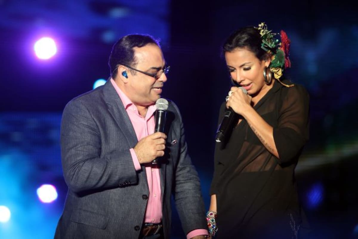 El cantante de salsa Gilberto Santa Rosa y la barranquillera Maía. Rafael Polo
