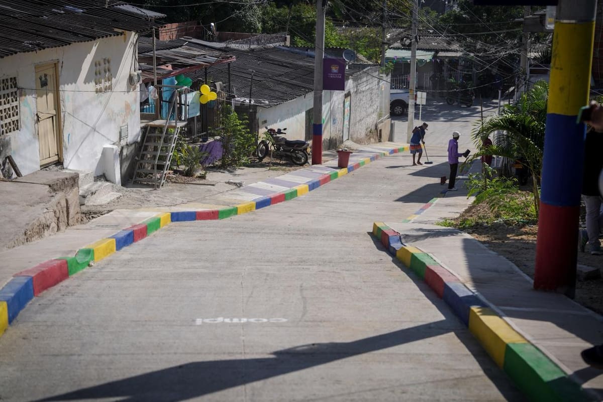 La calle Las Delicias, en el 9 de Abril, fue bautizada como la "calle Fit". // Foto: Cortesía - Gobernación de Bolívar.