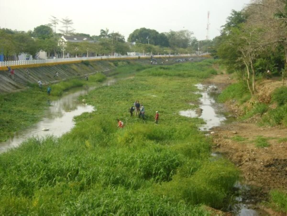 El caño Bugre antes de sacar las 6 toneladas de basuras.