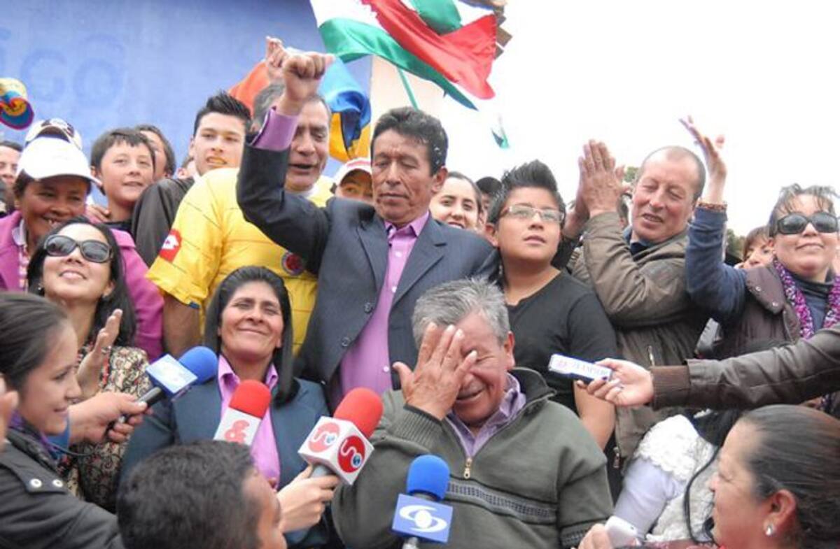 Celebración de la victoria de Nairo Quintana. COLPRENSA